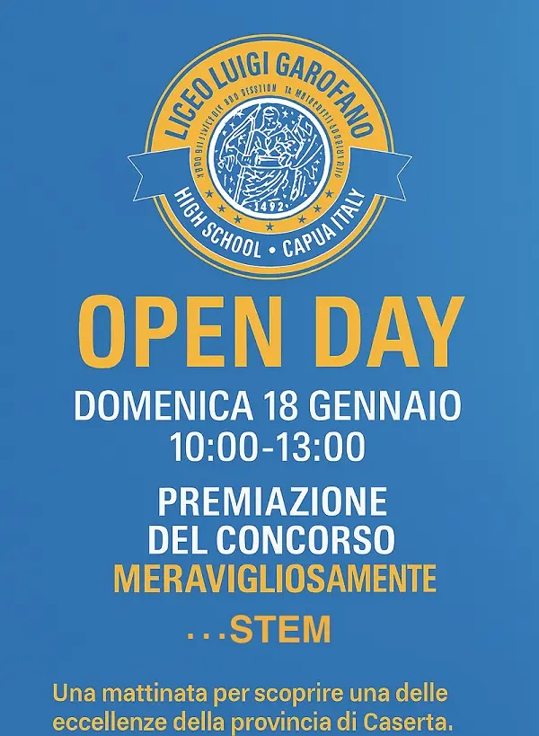 Locandina open day 18 gennaio 2
